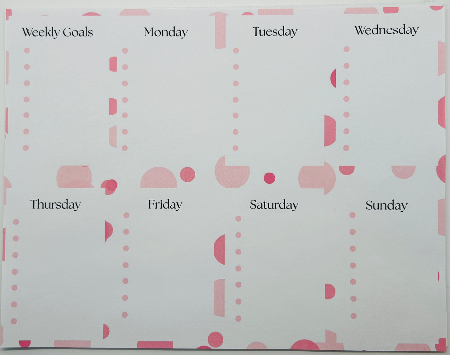 Weekly Goals Collection Notepad, 50 sheet tablet, Hand crafted, Weekly Notepad, Cute Gift Idea, Writing Pad, To Do List size 11x8.5"