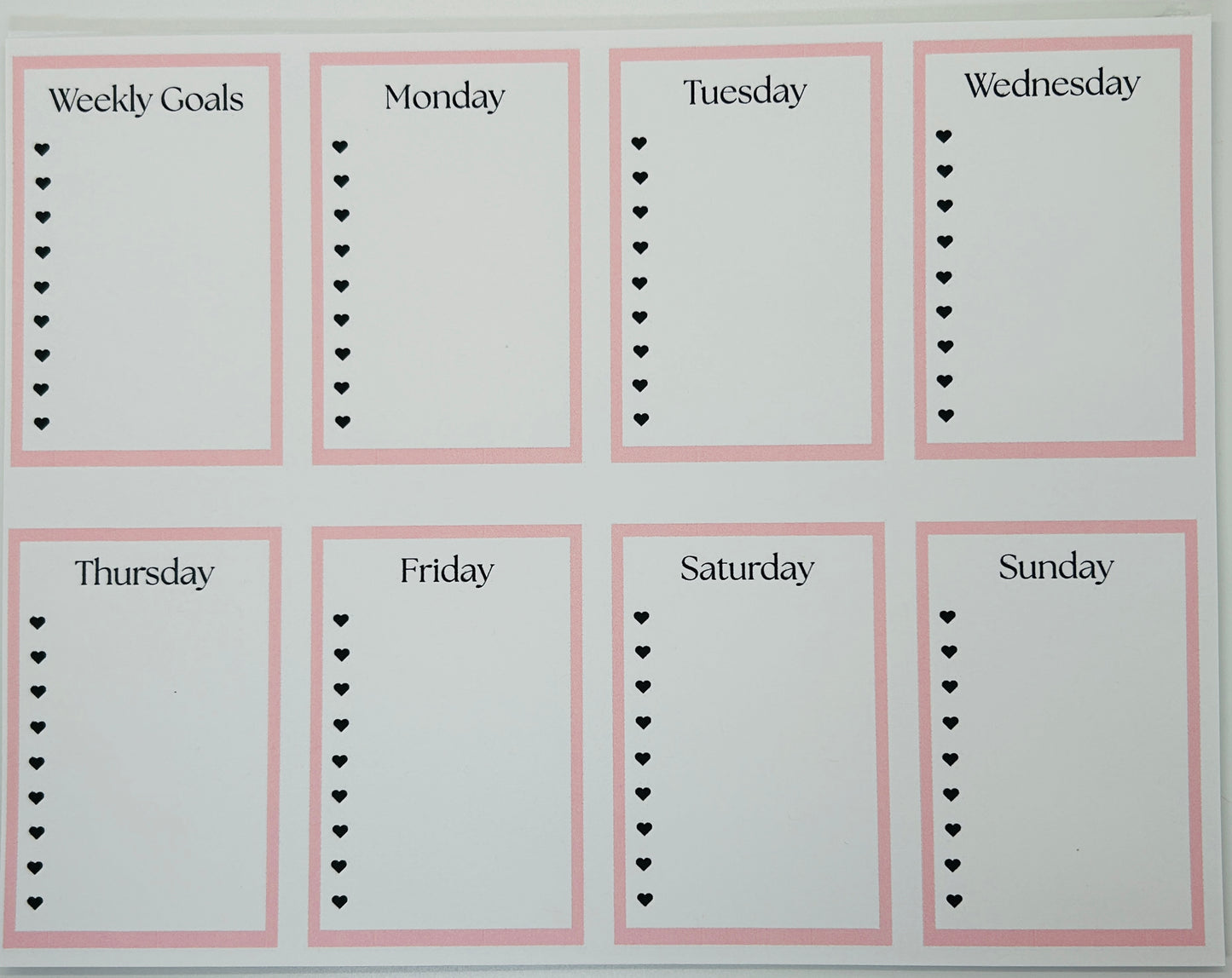 Weekly Goals Collection Notepad, 50 sheet tablet, Hand crafted, Weekly Notepad, Cute Gift Idea, Writing Pad, To Do List size 11x8.5"