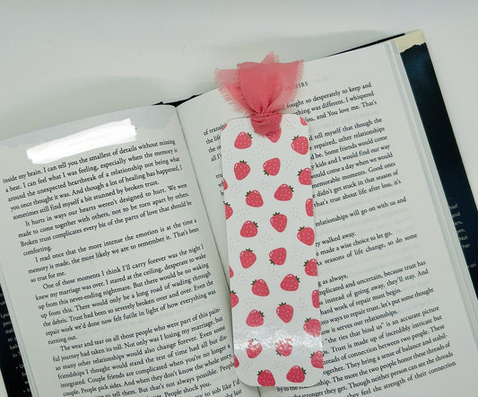Summer Fruit, Laminated Card stock Bookmarks, Ribbon Tassel Bookmark, Gifts for Book Lovers, Teacher Gift, Gift for Her, Mother's Day