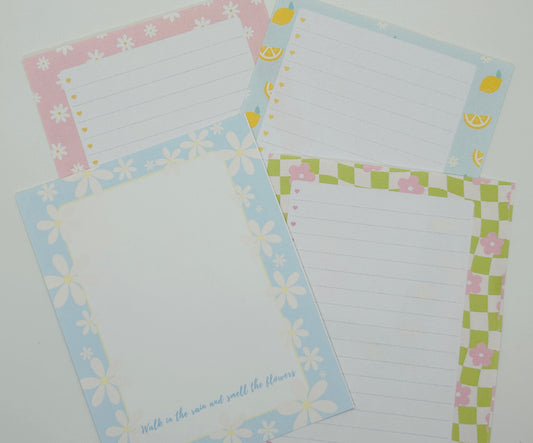 Blossom Collection Notepad, 50 sheet tablet, Hand crafted, Flower Lover Notepad, Cute Gift Idea, Writing Pad, To Do List Pad 4.25x5.5"